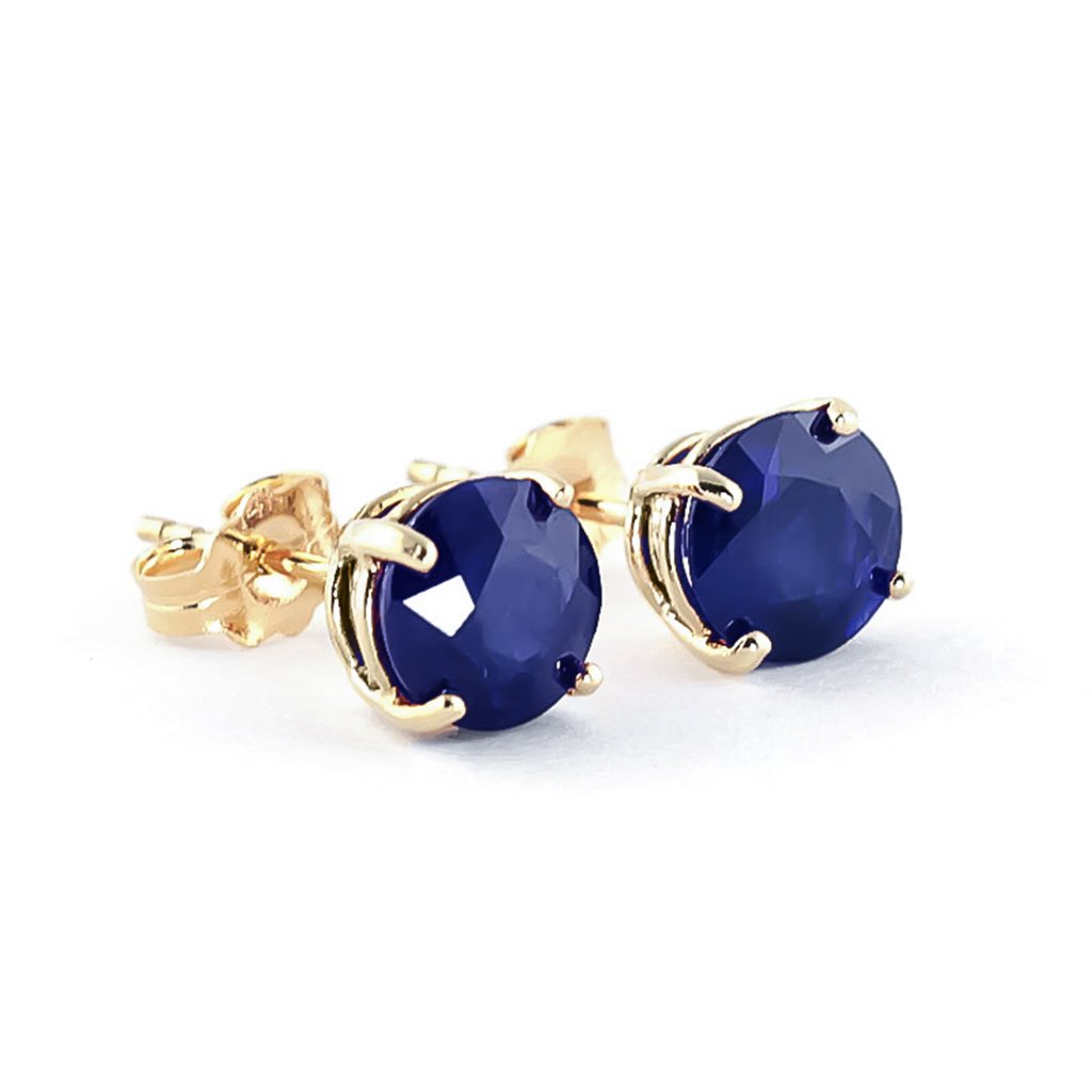 14k Solid Gold Stud Earring With Natural Sapphire 659$